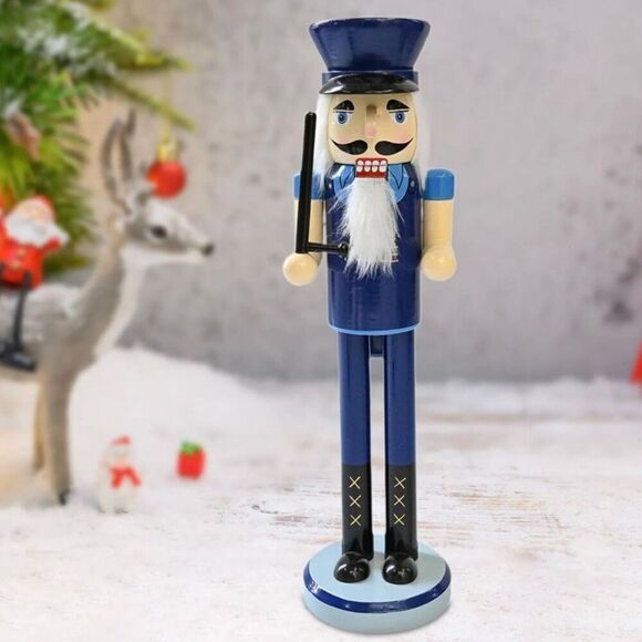 Policeman Santa Wood Nutcracker 15” Women Kids Men’s Christmas Home Decor New - Picture 2 of 6